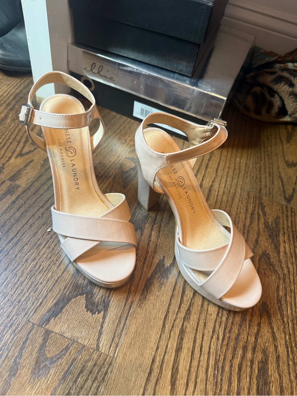 Luxe Nude Ankle-Strap Heels by Lise & Laundry